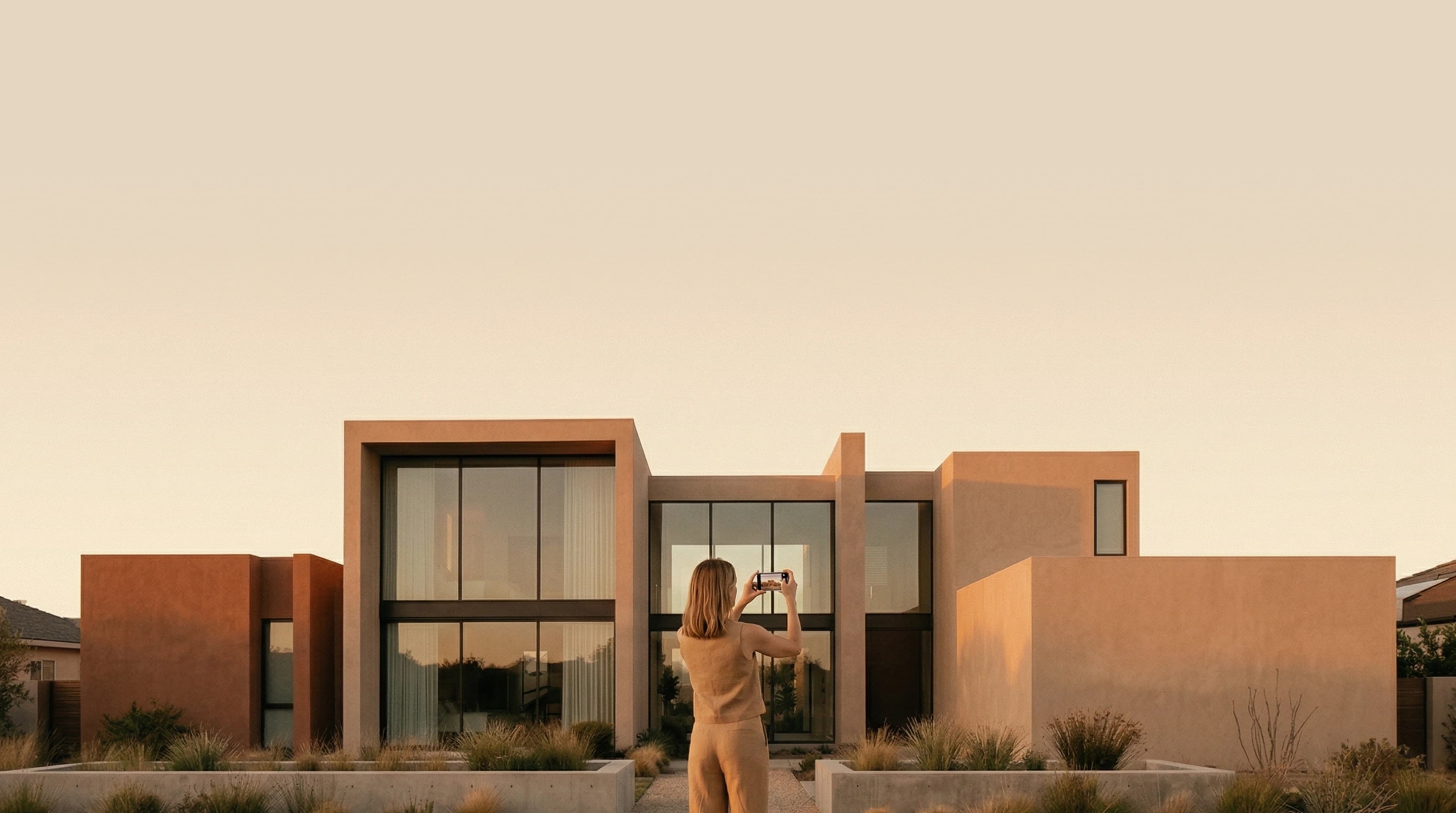 Real estate professional capturing a property tour